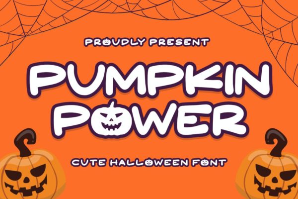 万圣节南瓜元素英文字母设计 Pumpkin Power