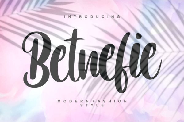 现代时尚风格英文书法字体 Betnefie | Modern Fashion Style Font