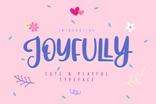 清新彩色卡通加粗英文装饰字体 Joyfully | Cute & Playful Typeface