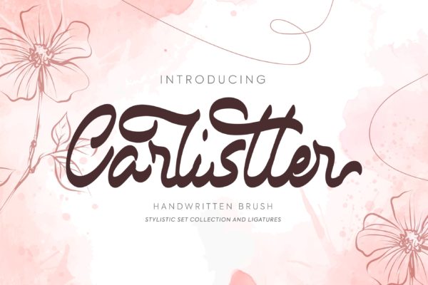 浪漫邀请函贺卡手写装饰字体 Carlistter | Handwritten Brush