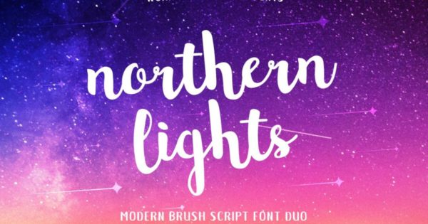 现代标志设计英文脚本字体 Northern Lights Brush Script Font