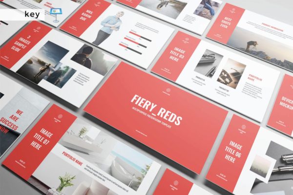 风景摄影推广Keynote幻灯片创意模板 FIERY REDS – Multipurpose Keynote Template V167