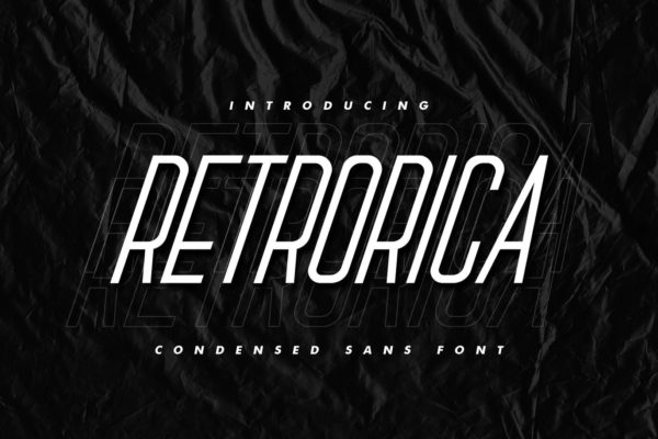 拉长倾斜设计创意英文字体 Retrorica – Condensed Sans