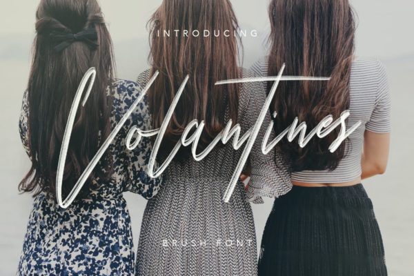 马克笔潦草手写效果SVG脚本字体 Volantines Brush SVG Font