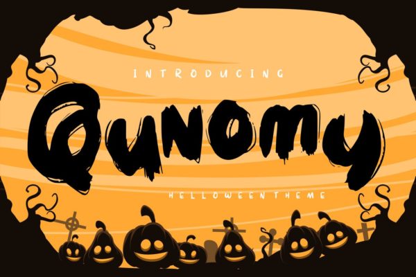 万圣节节日主题设计英文无衬线字体 Qunomy | Helloween Font Theme