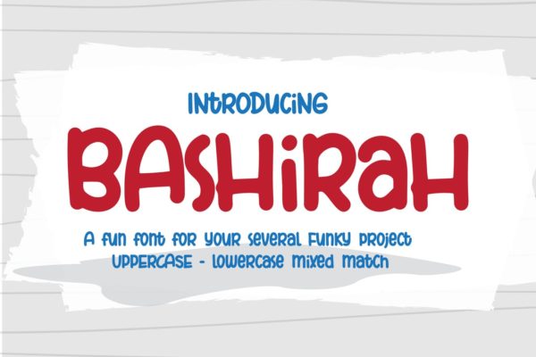 漫画书籍印刷手绘英文字体 Bashirah