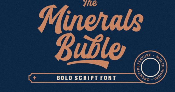 双倍放大效果英文粗体字体 Minerals Buble Bold Script Font