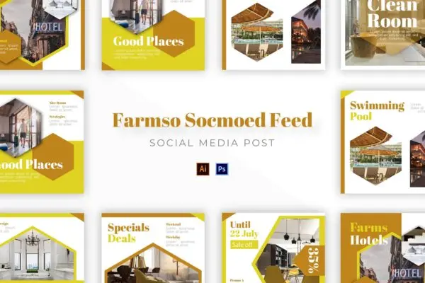 房地产业务社交媒体配图设计模板 Farmso Socmed Post