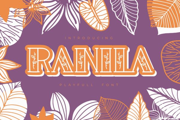植物元素邀请函设计英文花体字 Ranila | Playfull Font