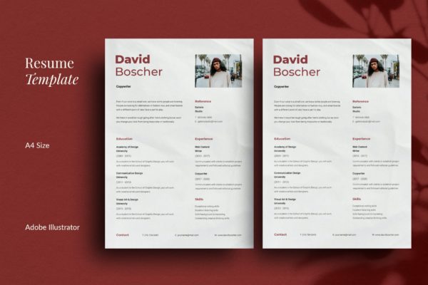 保险销售个人简历模板 CV Resume | Minimalist