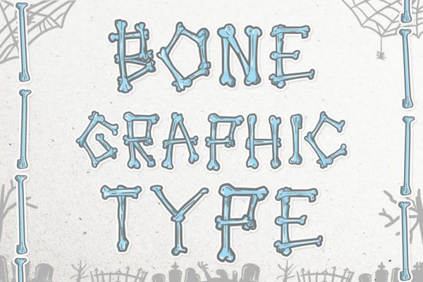 万圣节素材骨骼图形装饰字体 Bone Graphic Type