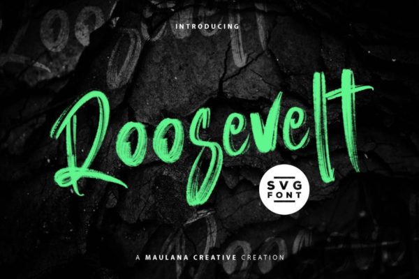 创意手写SVG马克笔绘画效果英文字体 Roosevelt SVG Brush Font