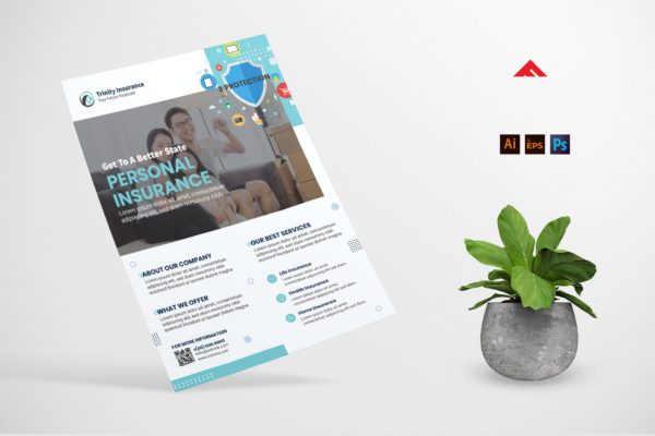 保险业务传单模板 Insurance Flyer