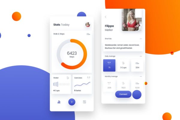 移动健身房应用 APP UI 套件 Workout Gym & Fitness Mobile App UI Kit Template