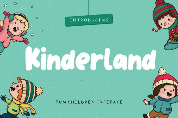 有趣的儿童故事书籍印刷字体 Kinderland Fun Children Typeface