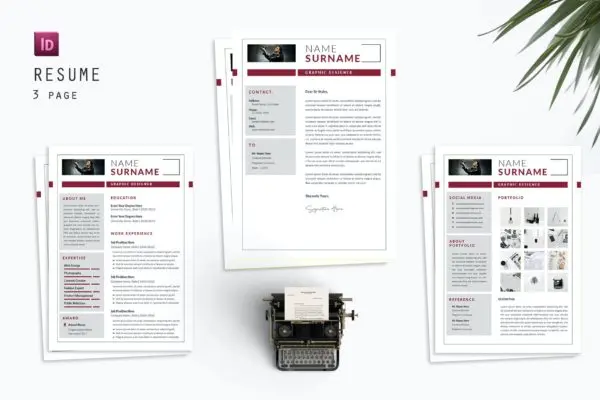 UI/UX设计师必备应聘简历模板 Graphic Reference Resume Designer