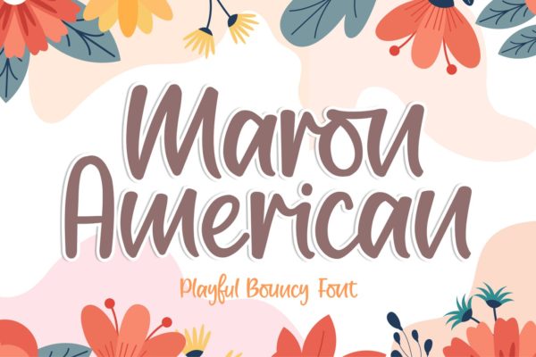 卡通效果双线条英文字体 Maron American Font