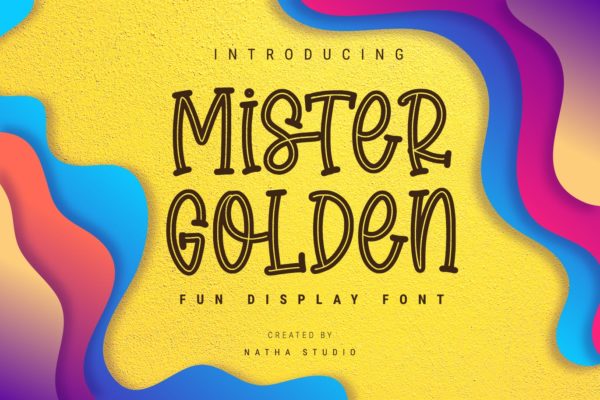 趣味手写英文儿童书籍字体合集 Mister Golden