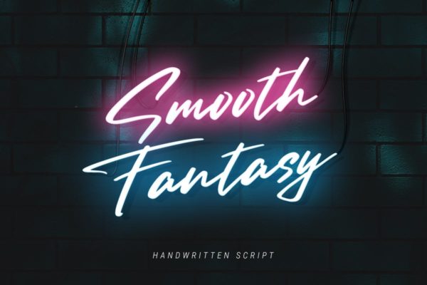幻想科技霓虹灯发光手写字体 Smooth Fantasy Script