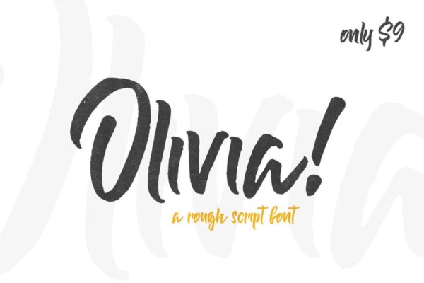 独特粗糙边缘英文手写缺口字体素材 Olivia Rough Font