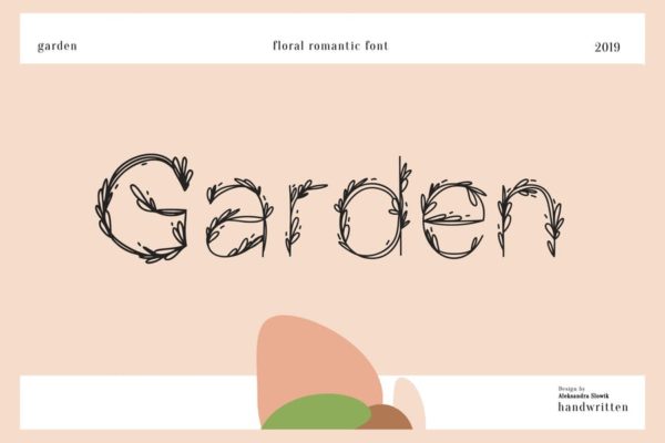 花园系列浪漫花香主题英文装饰字体 Garden|floral romantic font