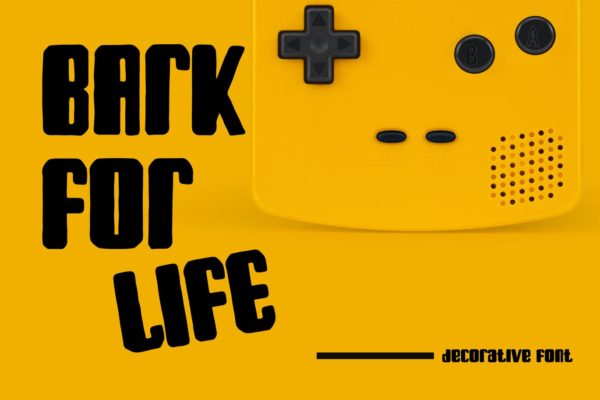 复古粗圆封面标题设计装饰字体 Bark for life