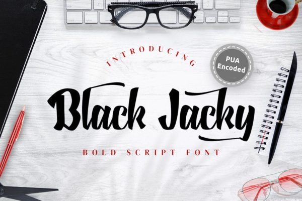 有趣个性粗体变形手写字体设计 Black Jacky – Bold Script Font
