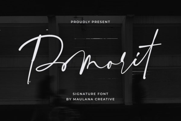 随性狂野签名设计手写字体素材 Pomorit Signature Font