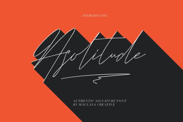 超细签名连写设计手写英文字体 Asolitude Authentic Signature Font
