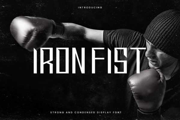 简洁几何外观英文无衬线字体 Ironfist – Strong Condensed Display Sans