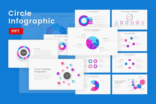 数据分析信息图表PPT模板下载 Circle – Infographic Powerpoint Template