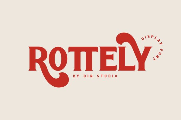 花店烘焙美食粗体招牌设计字体 Rottely – Modern Display Font