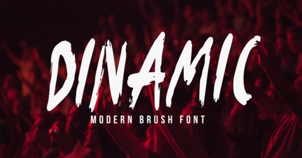 粗糙破损纹理英文手写笔刷字体 Dinamic Brush Font