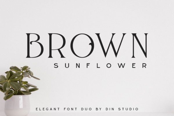 高奢广告推广邀请函无衬线字体 Brown Sunflower – Font Duo