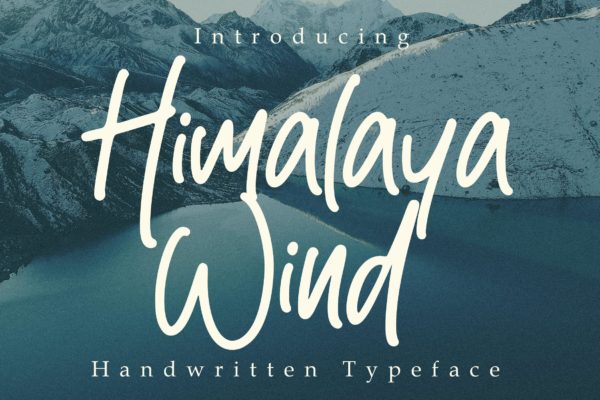 现代优雅手写风格英文字体下载 Himalaya Wind