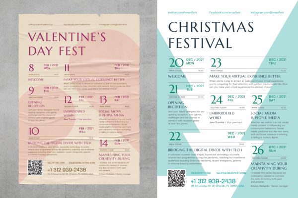 活动日程海报模板下载 Event Schedule Poster