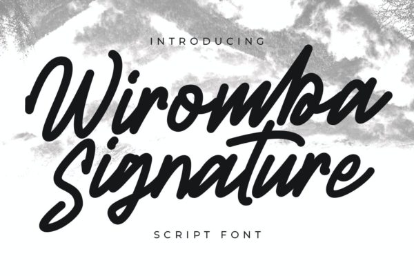 网站标题设计英文手写字体素材 Wiromba Signature Script Font