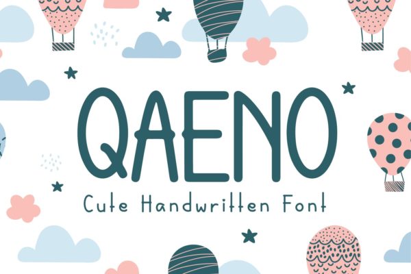 可爱动漫插画印刷手写字体素材 Qaeno QR