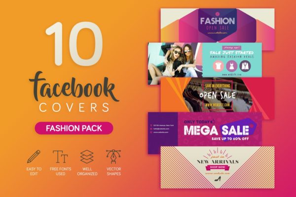 新品上市促销Facebook封面设计模板 Fashion Facebook Cover