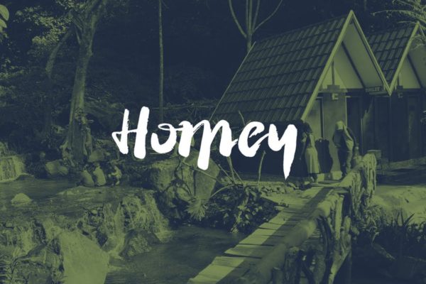 自然中国风草书笔刷英文手写字体 Homey Cursive Brush Font