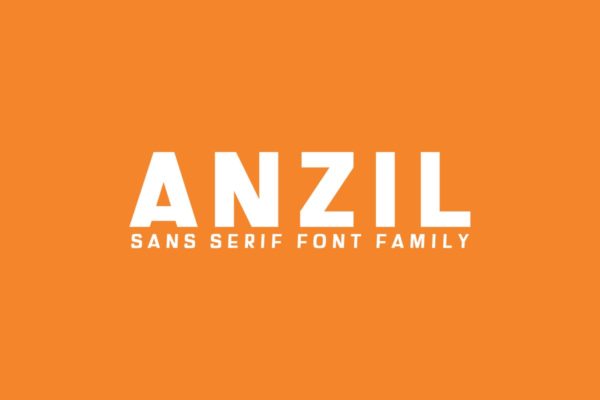 干净艺术无衬线英文字体 Anzil Sans Serif Font Family