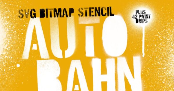 逼真涂鸦喷漆英文衬线字体（SVG位图字体格式） Stencil Autobahn SVG bitmap font