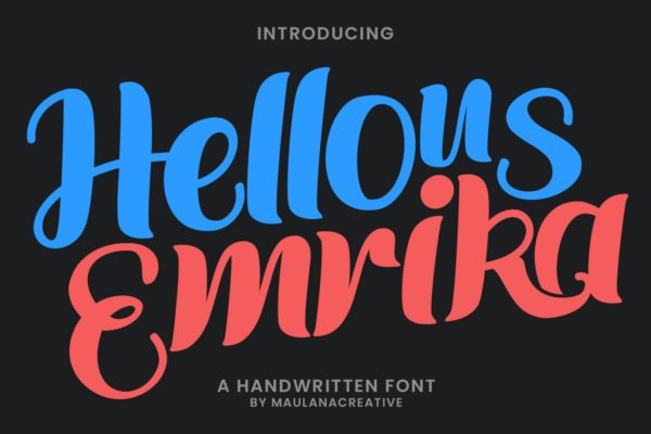 现代趣味海报LOGO手写字体素材 Hellous Emrika Handwritten Font