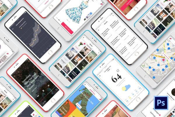 社交购物类APP UI工具包 PORTAL UI PACK @1x FOR PHOTOSHOP