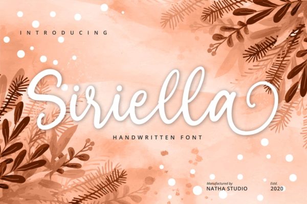 漂亮唯美手写英文连笔字体 Sirella