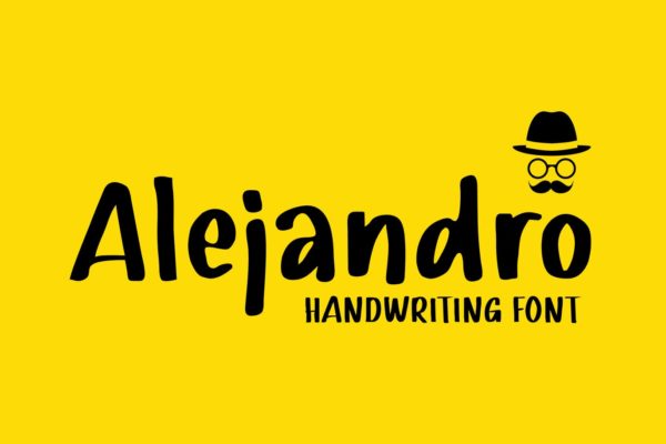 黑色波浪曲线状英文字体素材 Alejandro