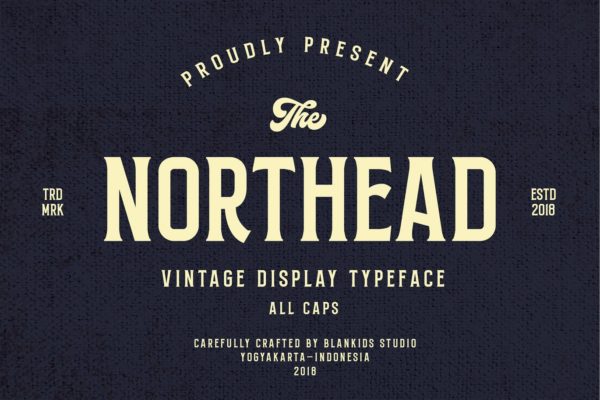 灵感自啤酒品牌设计英文复古衬线字体 Northead – vintage serif font