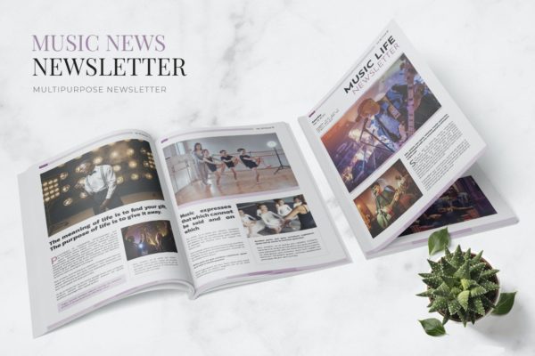 音乐时事资讯杂志设计模板 Music News Newsletter