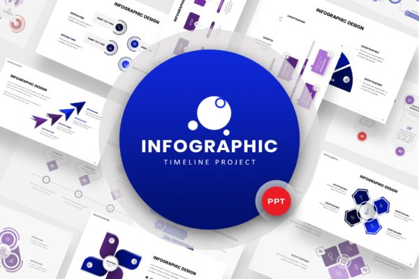 时间轴信息图表PPT幻灯片模板 Timeline Infographic Powerpoint Template