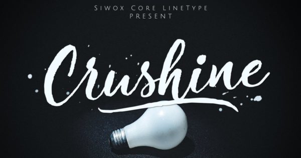 不规则英文手写笔刷字体＆网页字体 Crushine Wet Brush + Webfonts